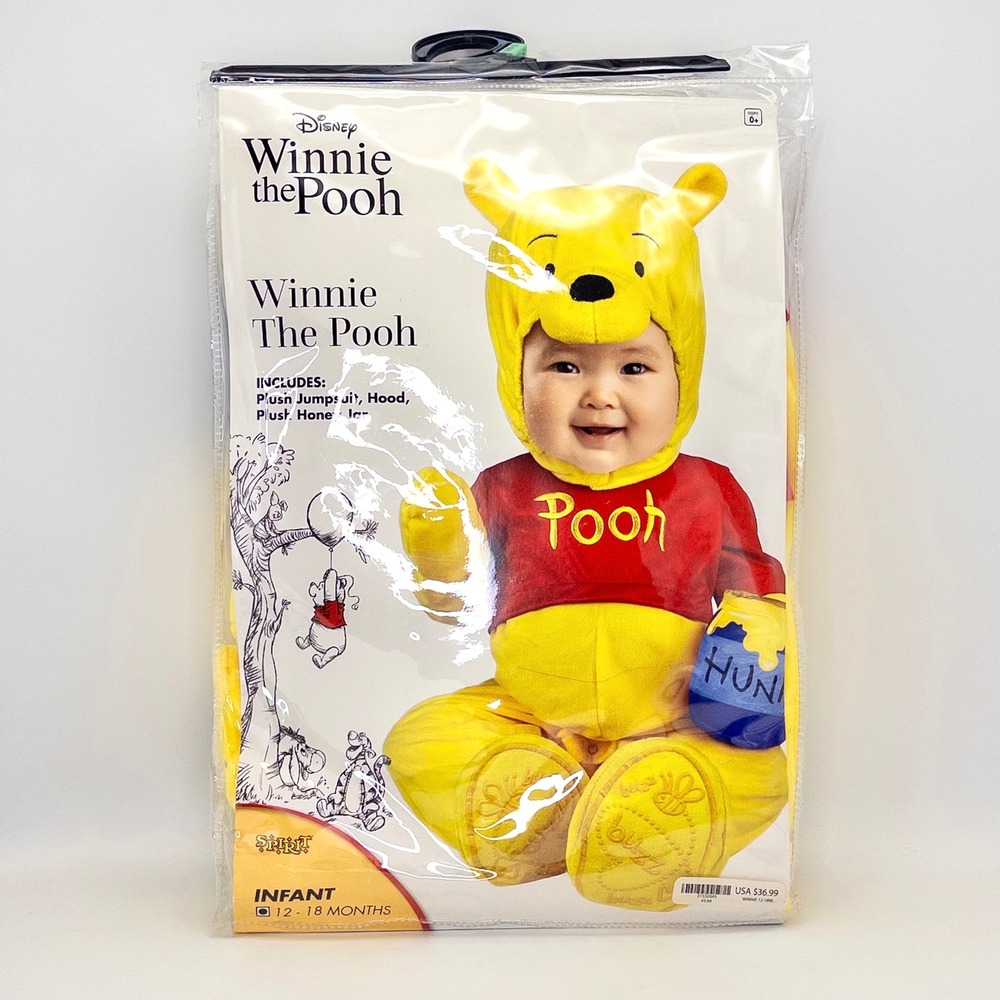 Disney Winnie The Pooh Infant Halloween Costume 12-18M Plush Honey Jar